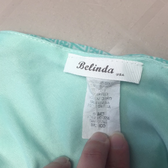 Aqua patterned silky top - Picture 7 of 7